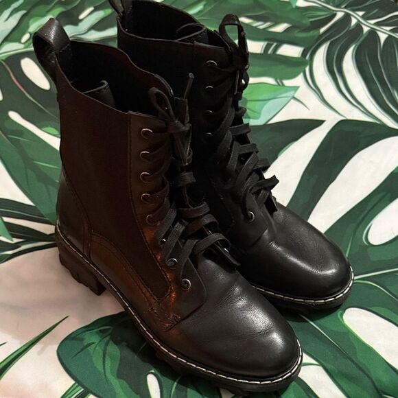 Rag & Bone Black Lace-Up Boots